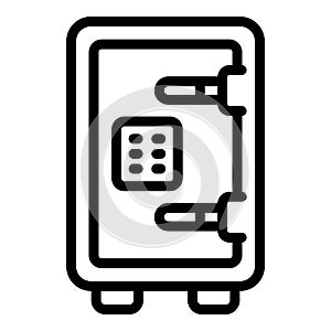 Deposit room digital safe icon, outline style