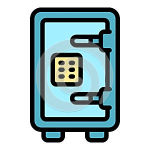 Deposit room digital safe icon vector flat