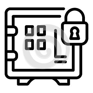 Deposit room padlock safe icon, outline style