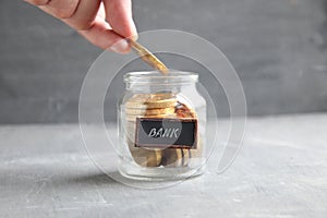 Deposit, Saving money or wealth concept.