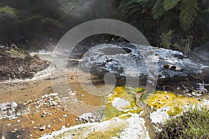 Deposits around an old hot spot