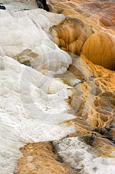 Deposits of white and brown Travertine photo