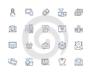 Depot line icons collection. Hardware, DIY, Tools, Lumber, Supplies, Paint, Garden vector and linear illustration