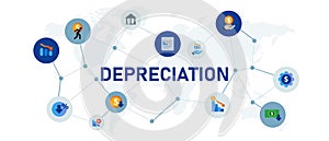 depreciation down graph fail bankruptcy diagram financial business crisis economy