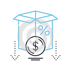 depreciation line icon, outline symbol, vector illustration, concept sign