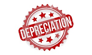Depreciation Rubber Stamp. Red Depreciation Rubber Grunge Stamp Seal Vector Illustration