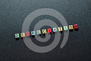 Depreciation - word concept on cubes