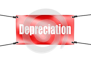 Depreciation word with red banner