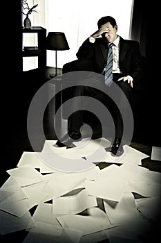 Depressed businessman