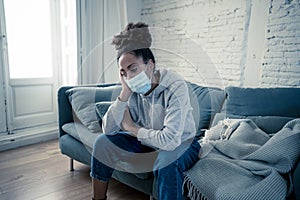 Depressed and distressed african american woman feeling lonely, sad and exhausted