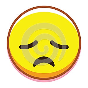 Depressed Face Isolated On White Background