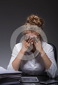 Depressed female mobbing victim