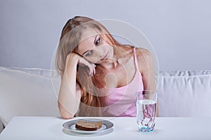 Depressed girl with eating disorder