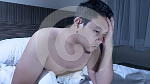 Depressed Man Hard to Sleep