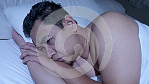 Depressed Man Hard to Sleep