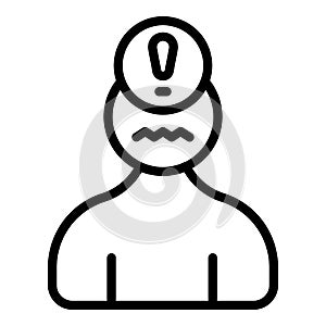 Depressed man icon outline vector. Panic attack