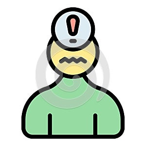 Depressed man icon vector flat