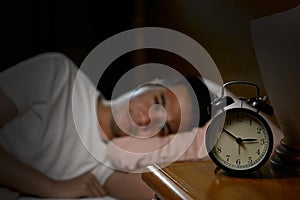 Depressed man suffering from insomnia