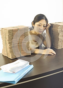 A depressed miss staff in office