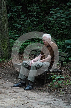 Depressed old man