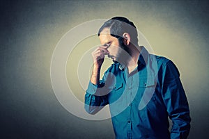 Depressed and thoughtful man