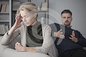 Depressed wife with headache