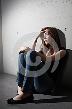 Depressed woman photo