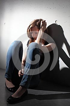 Depressed woman photo