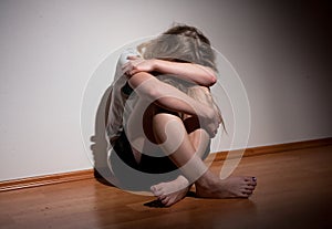 Depressed young lonely woman