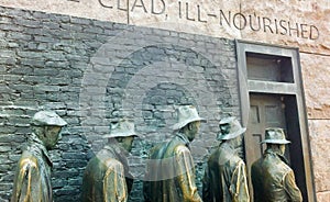 Depression Bread Line sculpture at Franklin Delano Roosevelt Memorial in Washington DC