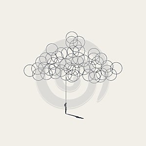 Depression, burnout syndrome business vector concept. Symbol of exhaustion, stress, pressure. Minimal illustration.