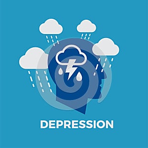 Depression. Concept vector illustration