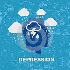 Depression. Concept vector illustration