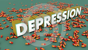 Depression 3d text