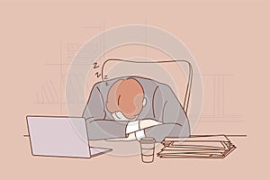 Depression, frustration overworking, sleep, stress, overload, business concept