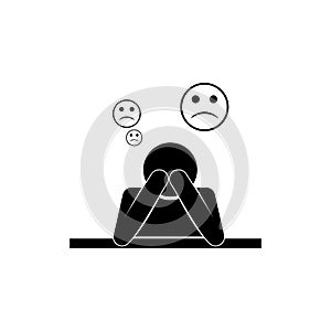 depression icon. Illustration of psychological disorder of people icon. Premium quality graphic design. Signs and symbols icon for
