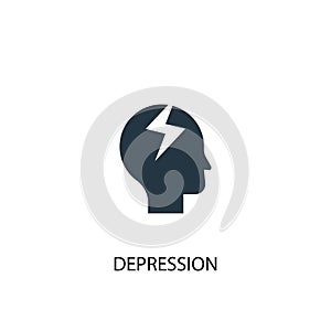 Depression icon. Simple element