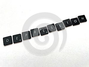 Depression mental health keyboard buttons