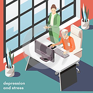 Depression Stress Isometric Background