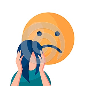 Depression vector concept in simple flat style