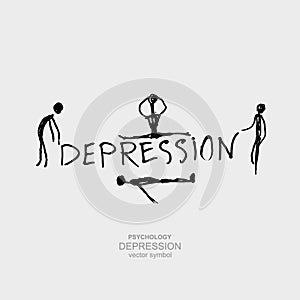 Depression vector logo. Mental health.