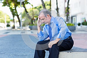 Depressive lonely retired businessman