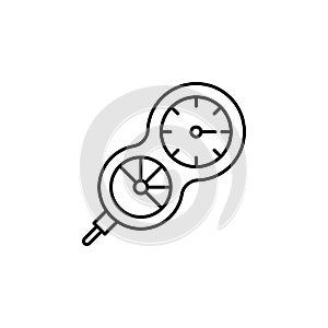 depth gauge, diving, measurement, soundings line icon on white background