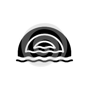 Black solid icon for Depth, profundity and deepness