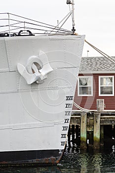Depth Markers on Hull of Ship
