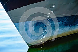 Depth markers on ship