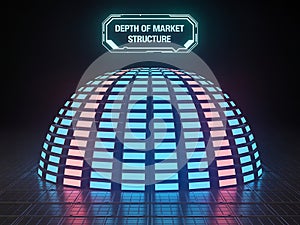 Depth of Market Structure - Futuristic Financial Data Visualization