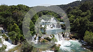 From Depths to Heights: 4K Drone Ascend of Krka Waterfalls, Croatia