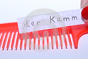 Der Kamm word in German for Comb in English