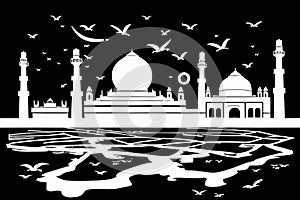 Dera Ghazi Khan, Punjab, Pakistan. Black & White City Logo. Generative AI.